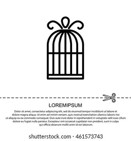 Web line icon. Birdcage. 