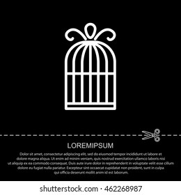 Web line icon. Birdcage. 