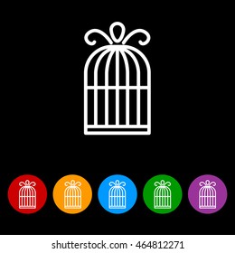 Web line icon. Birdcage. 