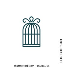 Web line icon. Birdcage. 