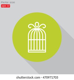 Web line icon. Birdcage. 