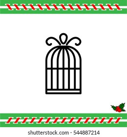 Web line icon. Birdcage. 