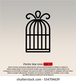 Web line icon. Birdcage. 