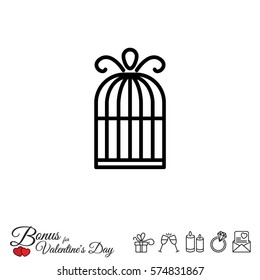 Web line icon. Birdcage. 