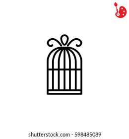 Web line icon. Birdcage. 