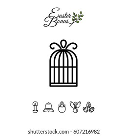 Web line icon. Birdcage. 