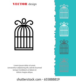 Web line icon. Birdcage. 