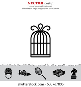 Web line icon. Birdcage. 