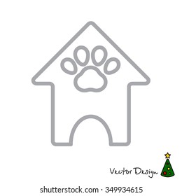 Web line icon. Booths for dogs, Animal House