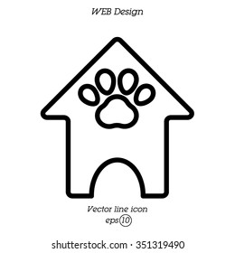 Web line icon. Booths for dogs, Animal House