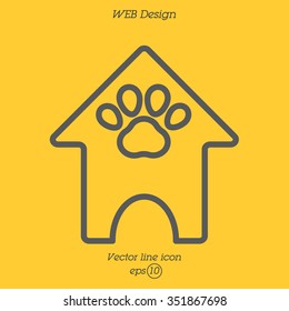 Web line icon. Booths for dogs, Animal House