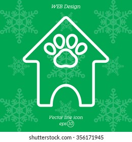 Web line icon. Booths for dogs, Animal House