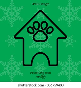 Web line icon. Booths for dogs, Animal House