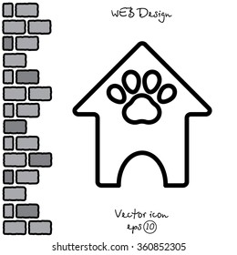 Web line icon. Booths for dogs, Animal House