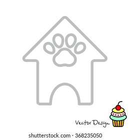 Web line icon. Booths for dogs, Animal House