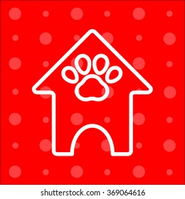 Web line icon. Booths for dogs, Animal House