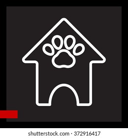 Web line icon. Booths for dogs, Animal House