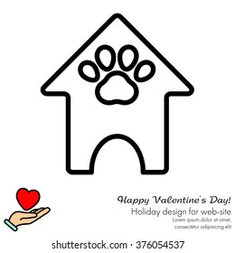 Web line icon. Booths for dogs, Animal House