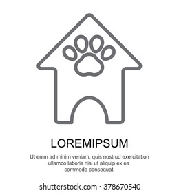 Web line icon. Booths for dogs, Animal House