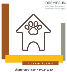 Web line icon. Booths for dogs, Animal House