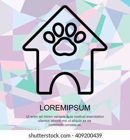 Web line icon. Booths for dogs, Animal House