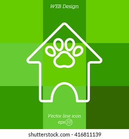 Web line icon. Booths for dogs, Animal House