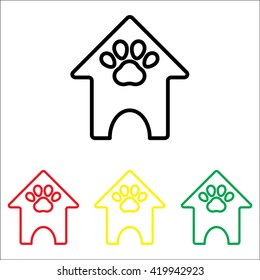 Web line icon. Booths for dogs, Animal House