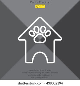 Web line icon. Booths for dogs, Animal House