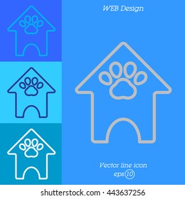 Web line icon. Booths for dogs, Animal House