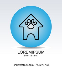 Web line icon. Booths for dogs, Animal House