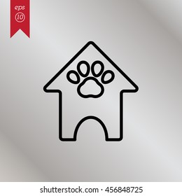 Web line icon. Booths for dogs, Animal House