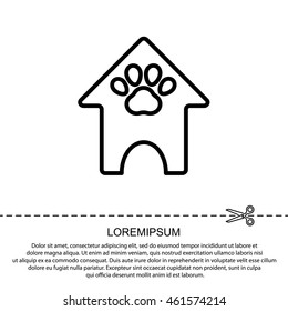 Web line icon. Booths for dogs, Animal House