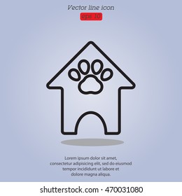 Web line icon. Booths for dogs, Animal House