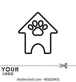 Web line icon. Booths for dogs, Animal House
