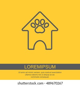 Web line icon. Booths for dogs, Animal House