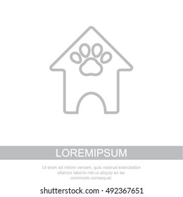 Web line icon. Booths for dogs, Animal House