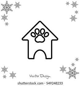 Web line icon. Booths for dogs, Animal House