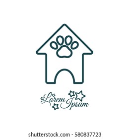 Web line icon. Booths for dogs, Animal House