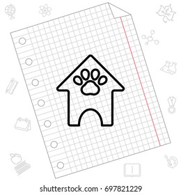 Web line icon. Booths for dogs, Animal House