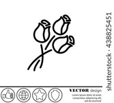 Web line icon. Bouquet of roses.