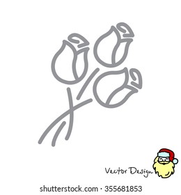 Web line icon. Bouquet of roses.