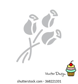 Web line icon. Bouquet of roses.