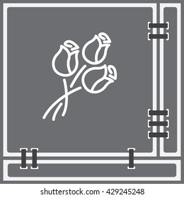 Web line icon. Bouquet of roses.