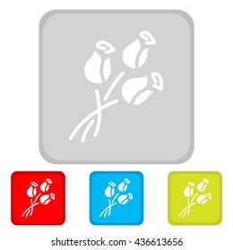 Web line icon. Bouquet of roses.