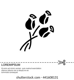 Web line icon. Bouquet of roses.