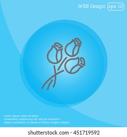 Web line icon. Bouquet of roses.