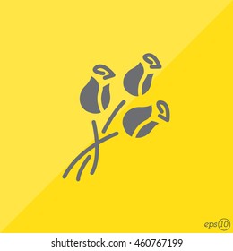 Web line icon. Bouquet of roses.