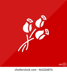 Web line icon. Bouquet of roses.