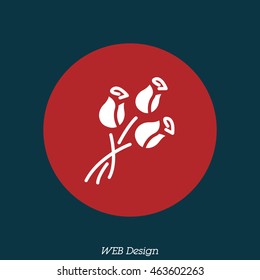 Web line icon. Bouquet of roses.