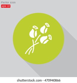 Web line icon. Bouquet of roses.